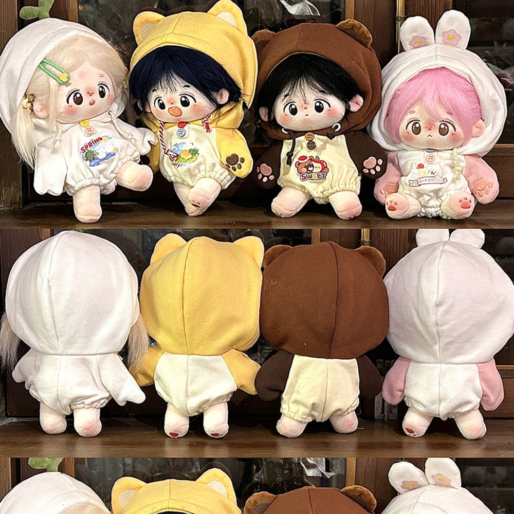 10cm 20cm doll clothes set Small Animal Park Party 10cm 20cm Cotton Doll Nunu Use One Piece Hoodie I