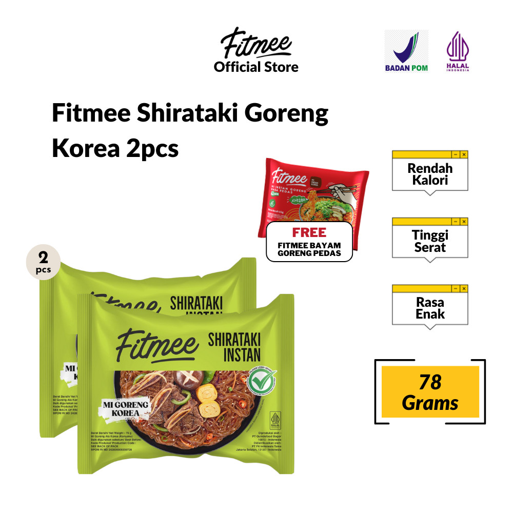 

Fitmee Shirataki Goreng Korea 78 Gr 2 Pcs FREE 1 Pcs Fitmee Bayam Goreng Pedas 65 Gr