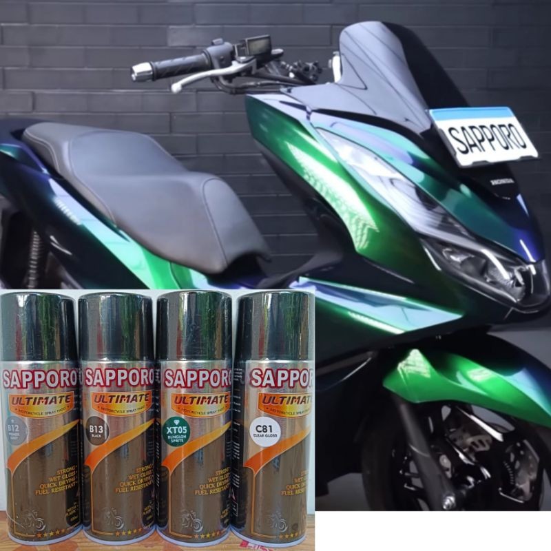 Cat spray PAKET 4 KALENG pilox pylox cat pilox SAPPORO ULTIMATE 400ML warna bunglon XT05 BUNGLON SPR