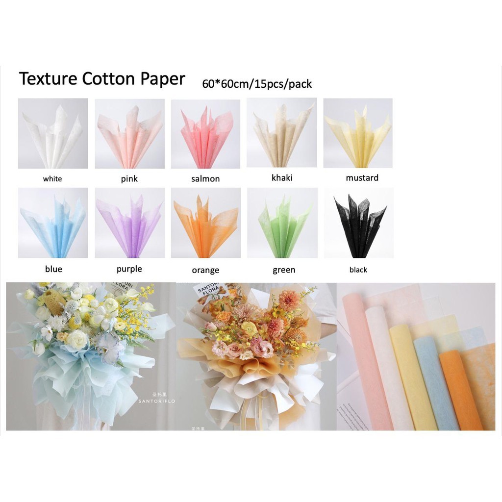 

(20lembar) Flower Wrapping Paper / texture cotton paper / kertas tissue serat / kertas bunga buket Cellophane