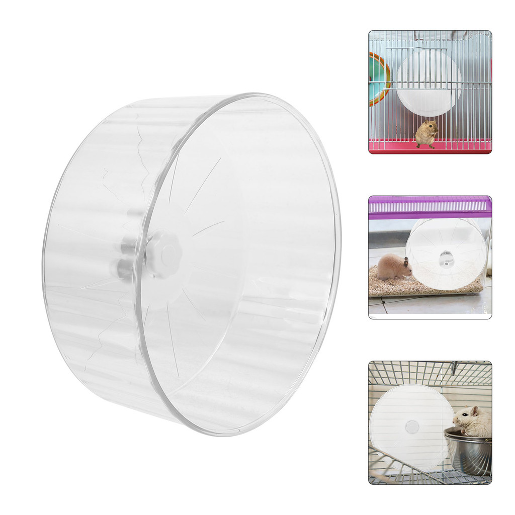 Hamster Running Wheel Guinea Pig Toys Small Animal Exerciser Silent Rat Hedgehog Crystal