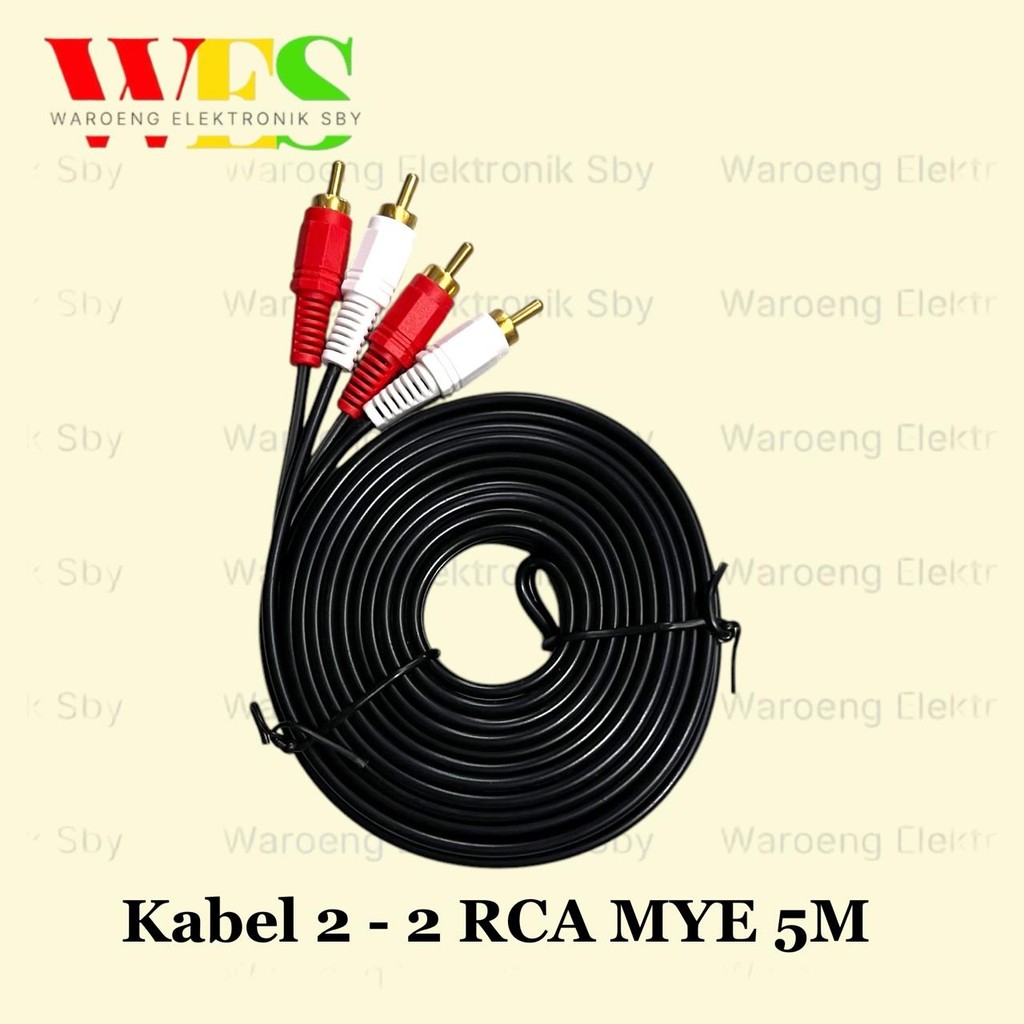 KABEL 2 - 2 MYE 5 METER / KABEL 2 RCA TO 2 RCA 5 METER / KABEL JACK AUDIO 2RCA TO 2RCA 5METER