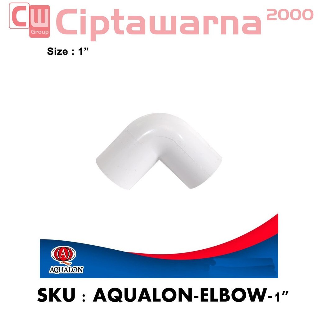 Knee Knie Elbow Pvc Putih 1" 1 Inch Aqualon Hidroponik