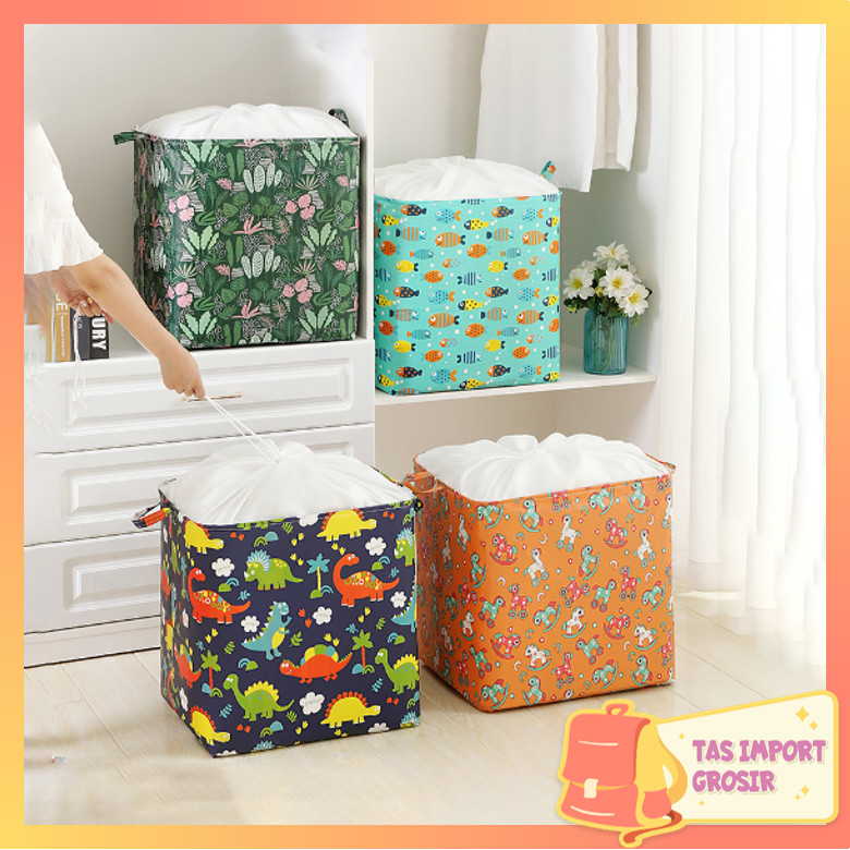 Tas Import - H5855 Storage Bag Jumbo 100 Liter / Keranjang Baju Tempat Pakaian / Tempat Mainan Anak 