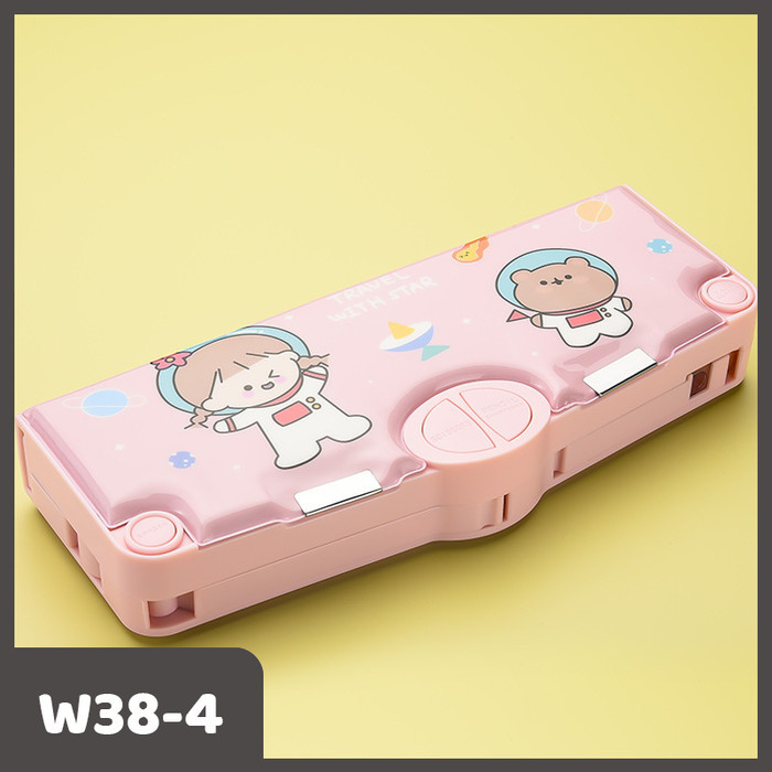 

[New]Promo Aimilo Kotak Pensil Multifungsi Lengkap Peruncing Gunting Penggaris - GIRL PINK