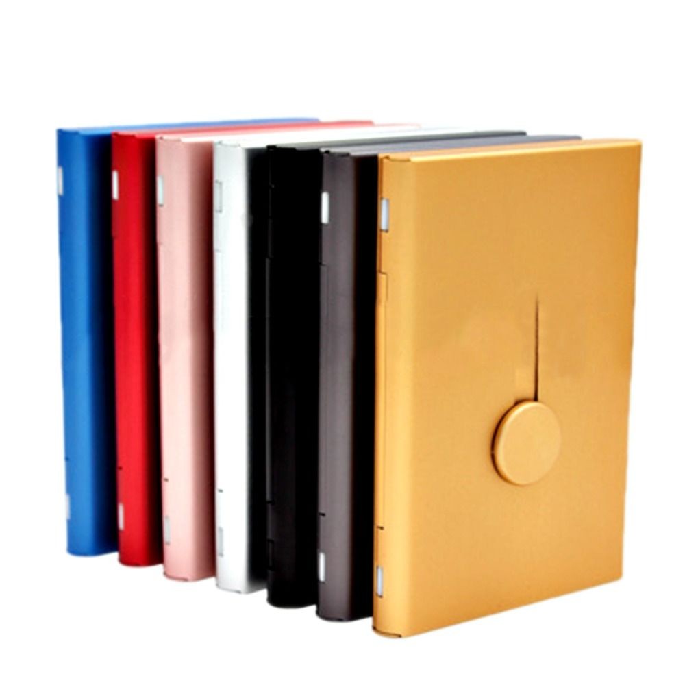 

Creative Hand Push Type Business Card Case Aluminum Metal Card Holder Portable Ultra Thin Frosted Card Storage Box Organizer