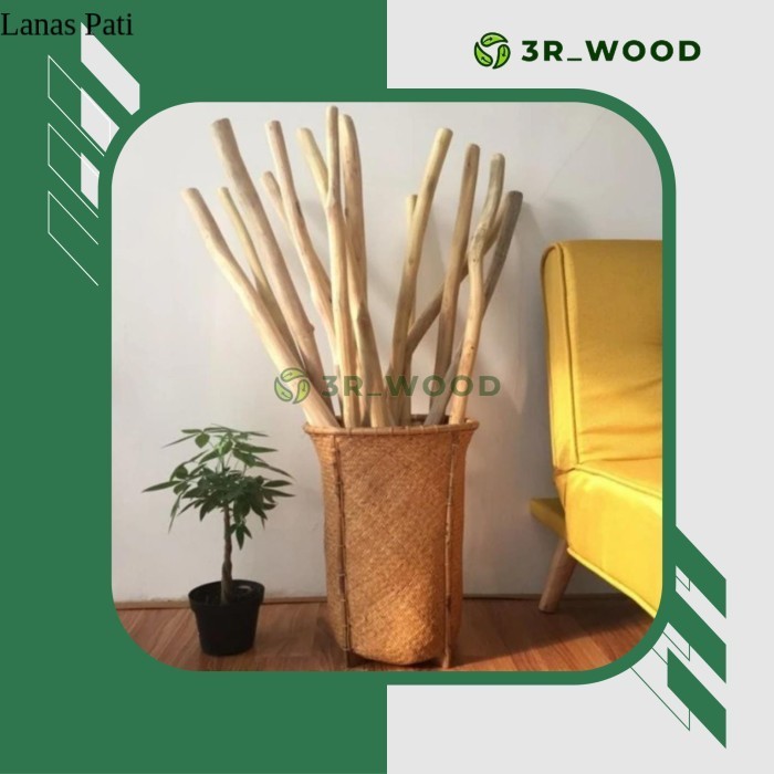 

Teak Wood Branch/Dahan Ranting Kayu Jati Halus/Dekorasi Macrame - Natural, XS XD3