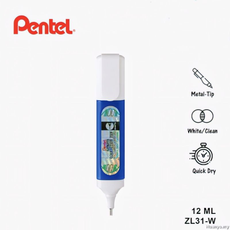 

PENTEL Correction Pen 12ml ZL31-W Original [ per 1 Tipe-X ]