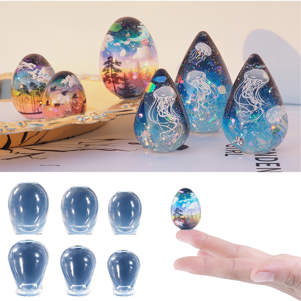 

Epoxy Resin Moulds Resin Ornaments Molds Water Drop/Egg Shaped Resin Casting Mould Silicone Material Jewelry Making Tools
