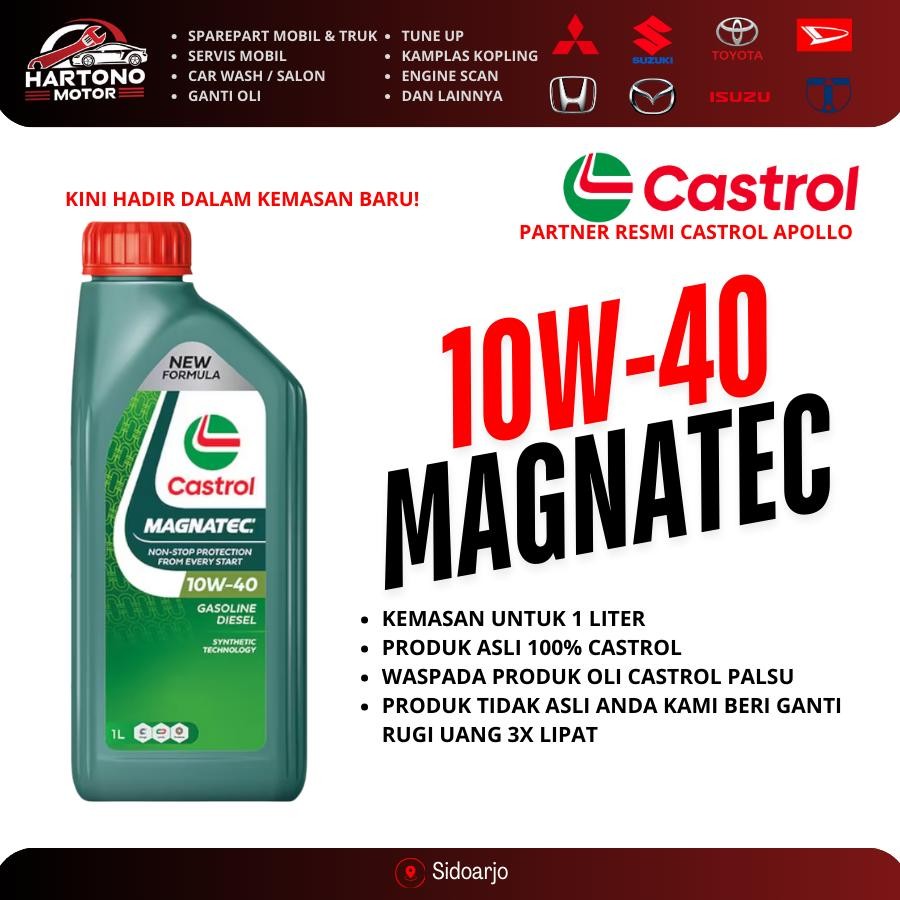 OLIE OLI CASTROL MAGNATEC 10W-40 1 LITER BENSIN ASLI 100%