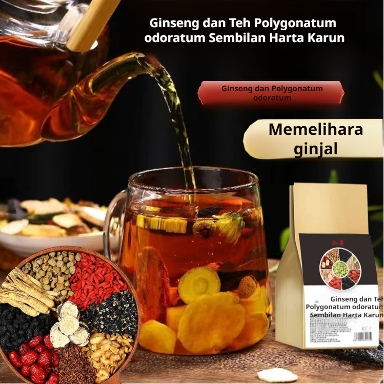 

⚡Pengiriman 24 Jam⚡【5g x 30 】 Teh Ginseng Huangjing Jiupin/Minuman Herbal Penambah Energi & Anti Lelah/Teh Nutrisi Ginjal & Hati/Teh Ginseng Wolfberry/Pemulihan Setelah Begadang/COD