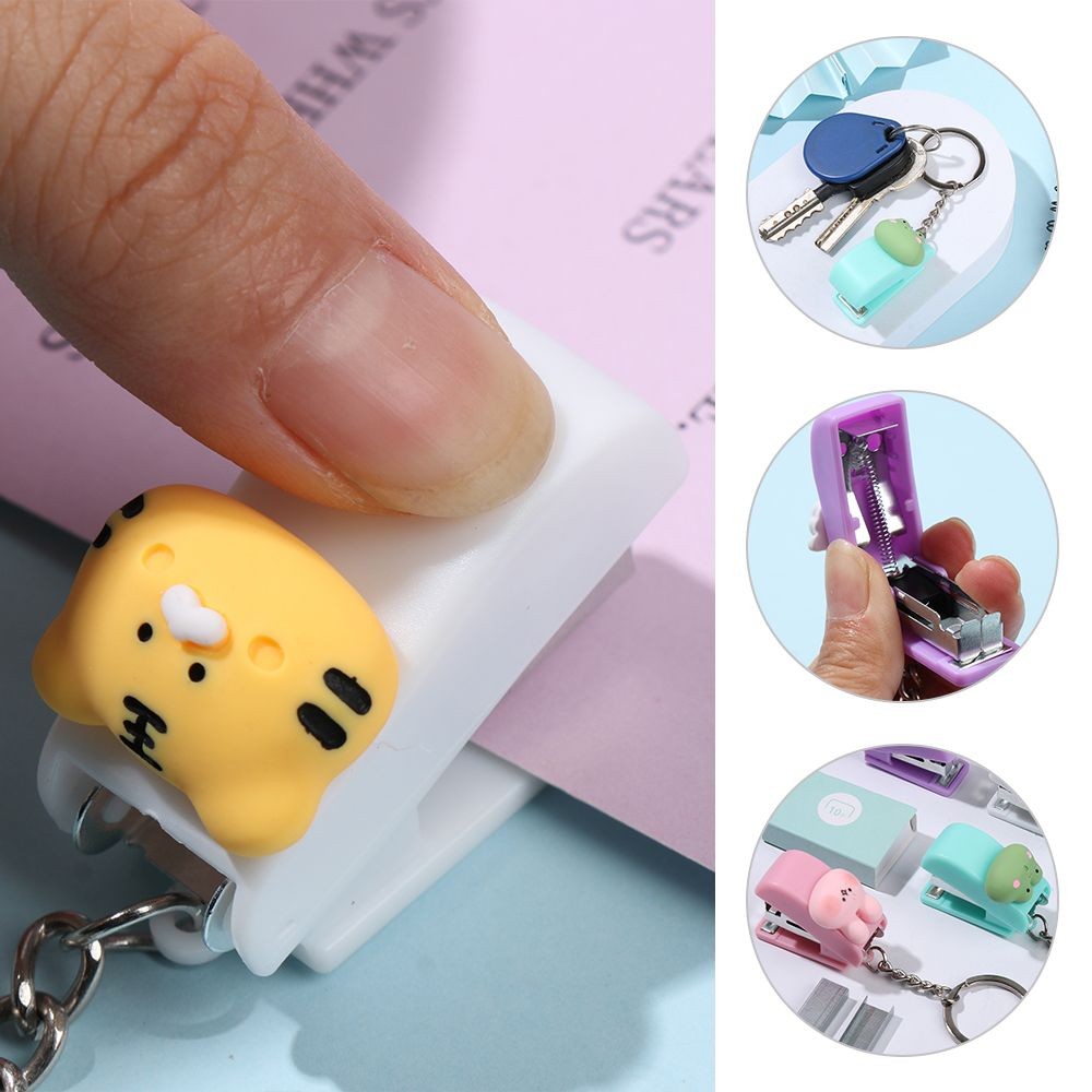 

Cartoon Cute Mini Stapler Portable No.10 Staples Binding Tools Office Stationery School Student Supplies
