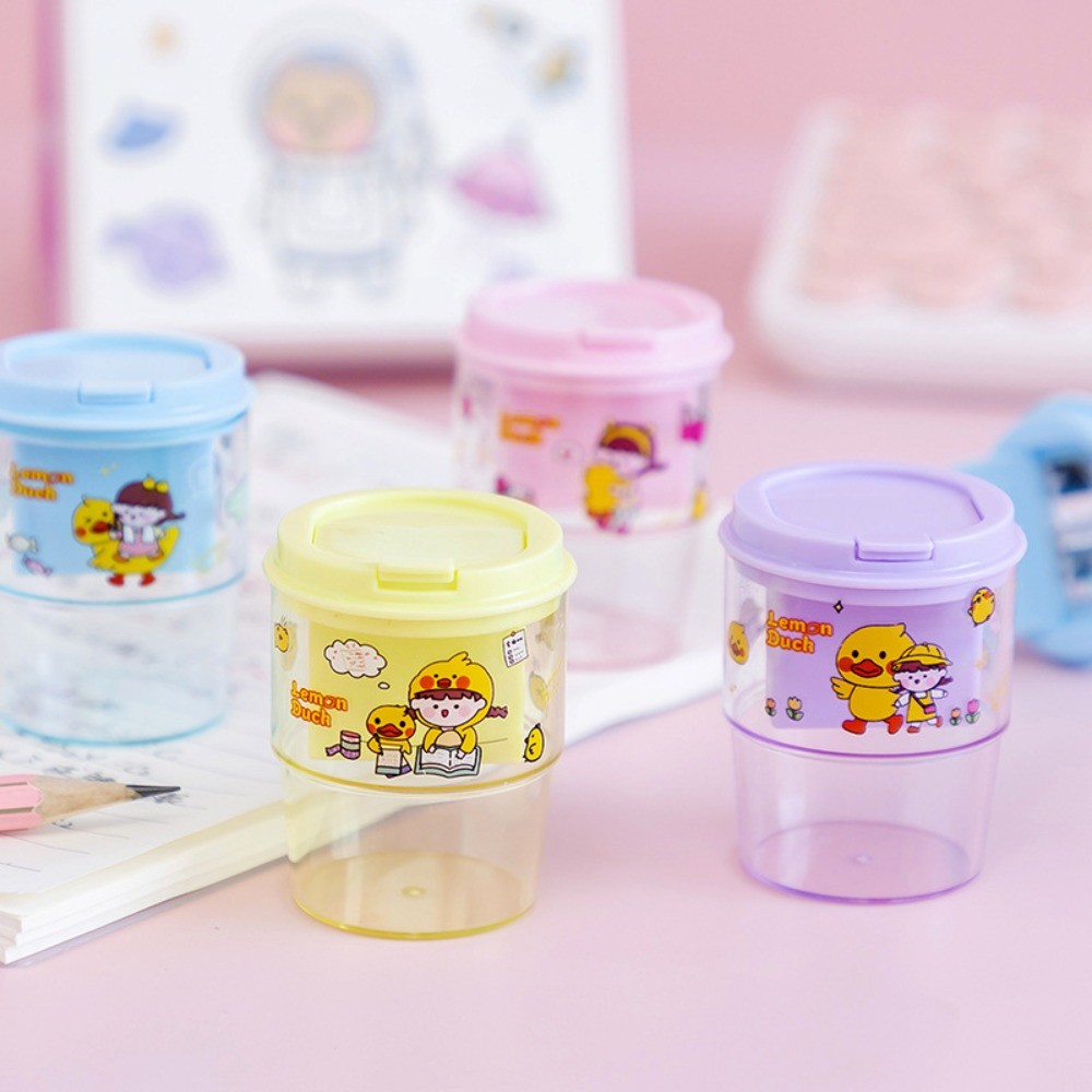 

Cartoon Patterns Cup Pencil Sharpener Convenient Portable Double Holes Pencil Sharpener Durable 2 Hole Cartoon Pencil Sharpener