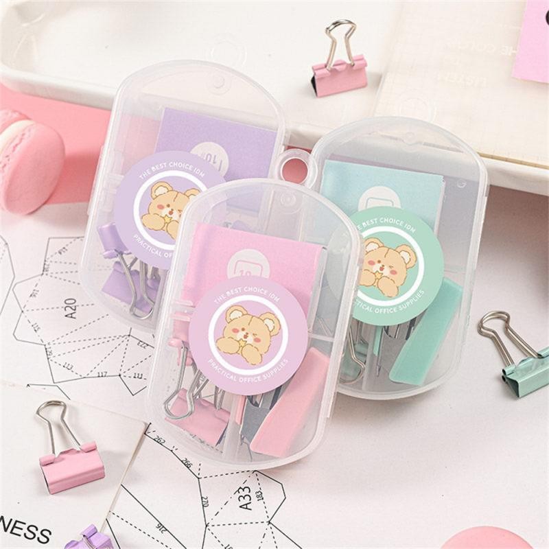 

Color Stapler Metal Set Small Practical Daily Essentials Office Binding Supplies Metal Stapler 52g Delicate Office Stapler Set