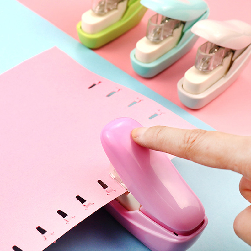

Cute Staple-Free Stapler Colored Stapleless Safe Staplers For Students Creative Binding Stapling Tool School Office Supplies