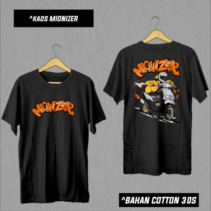 T-Shirt Kaos Baju skena cowok MIONIZER Vintage Lengan Pendek slim fit Heavyweight