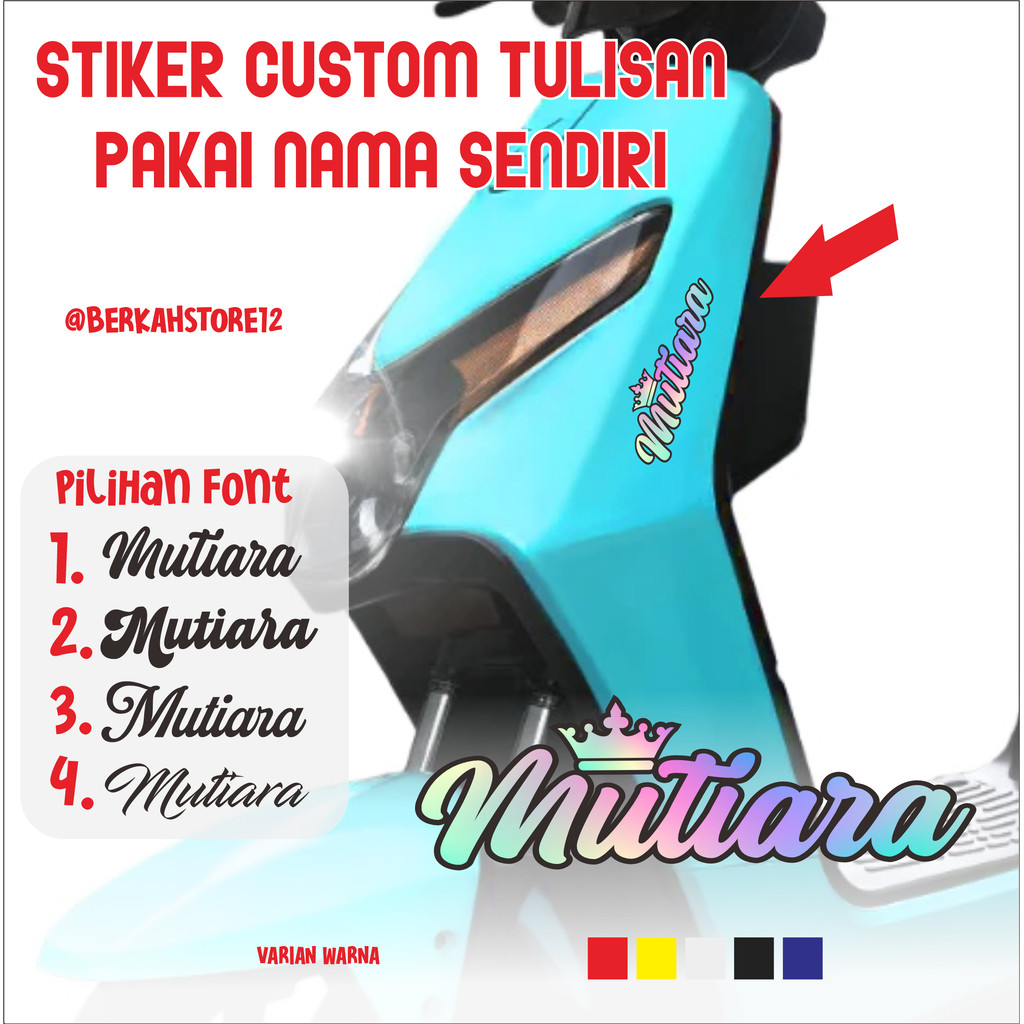 stiker custom nama request -cutting stiker nama