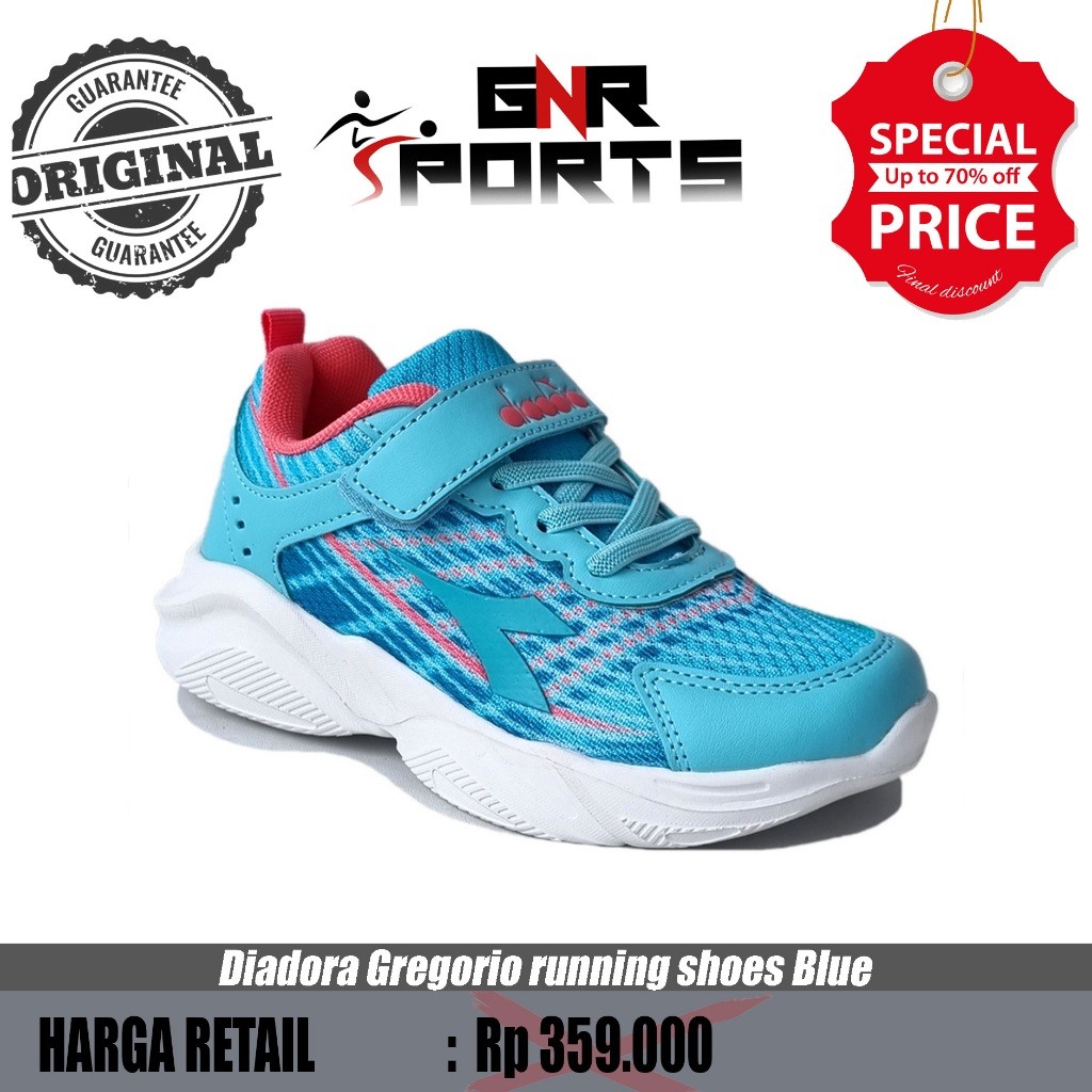 Sepatu Anak Diadora Gregorio running shoes Blue Original 100%
