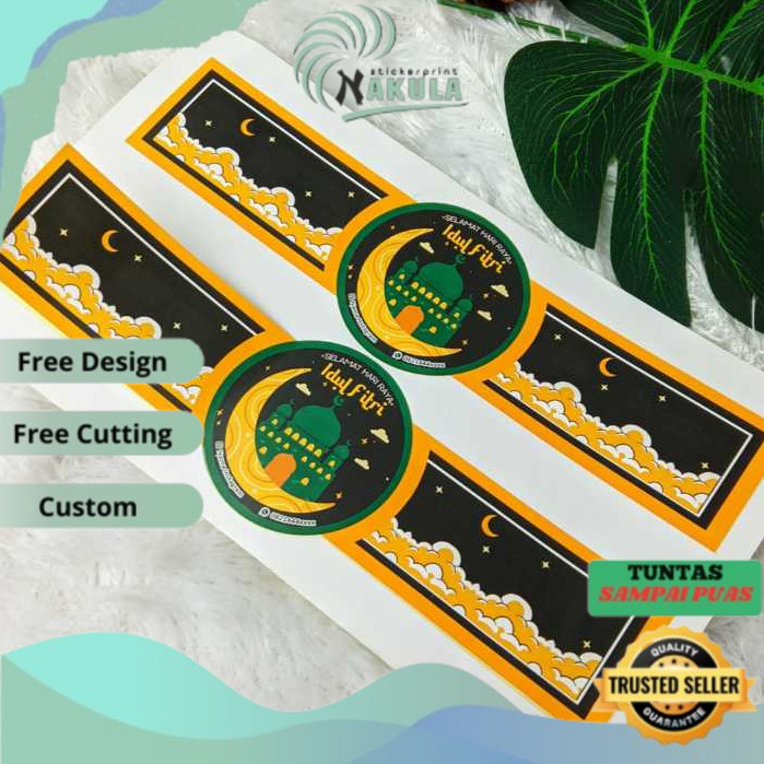 

NKL Cetak Sticker Segel Bentuk Jam Tangan Idul Fitri Stiker Label Lebaran Ramadhan Custom