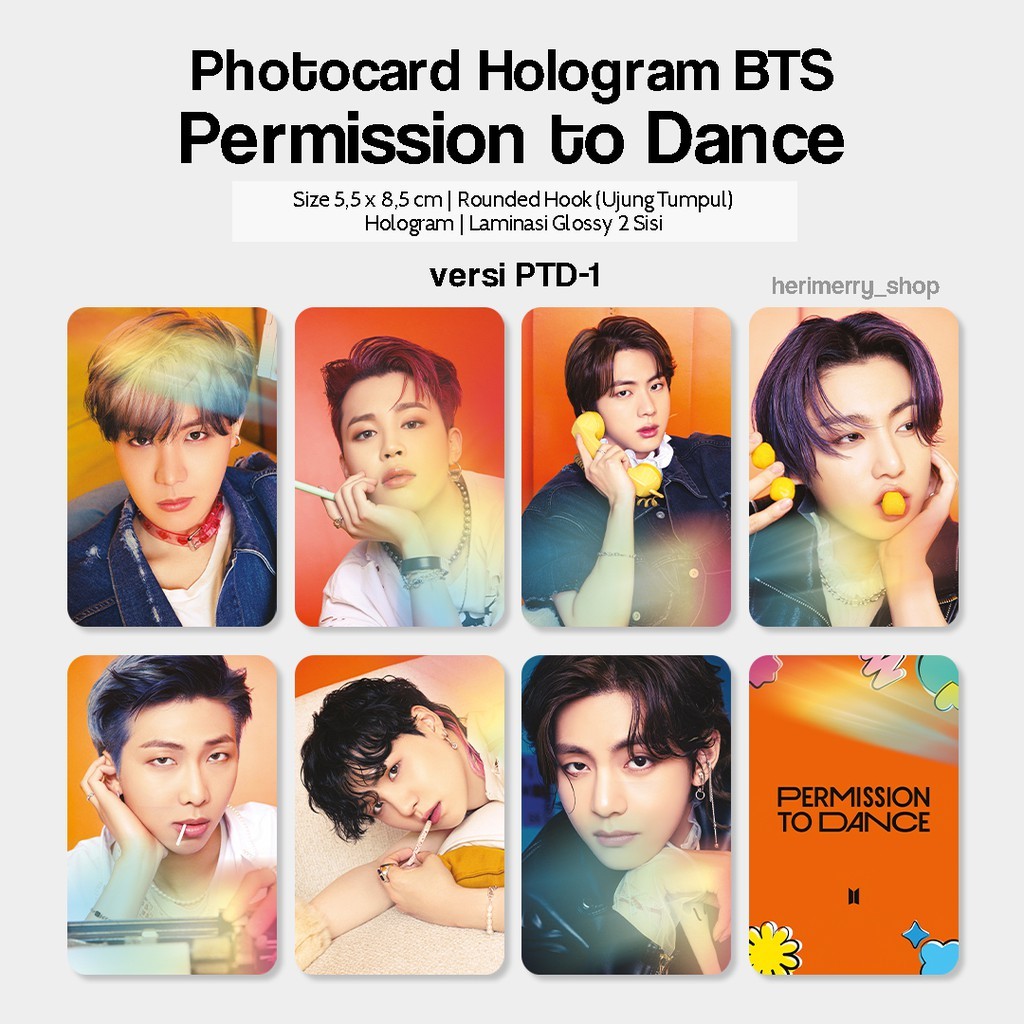 Photocard Hologram BETEES Permission to Dance - Photo card Premium Kpop Kartu Foto Member Unofficial