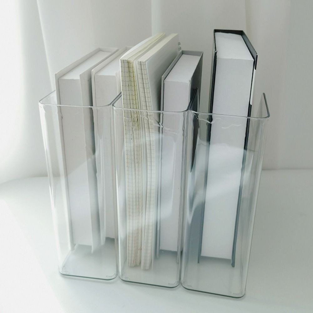 

Desk Transparent Vertical File Folder Storage Bin Paper Tray Organizer Book Magazines Holder for Home Office