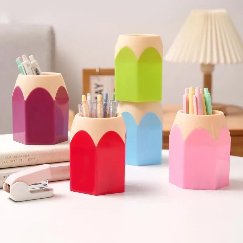 

Creative Cute Pen Holder Multifunctional Children's Desktop Large Capacity Stationery Pencil Storage Box Organizer