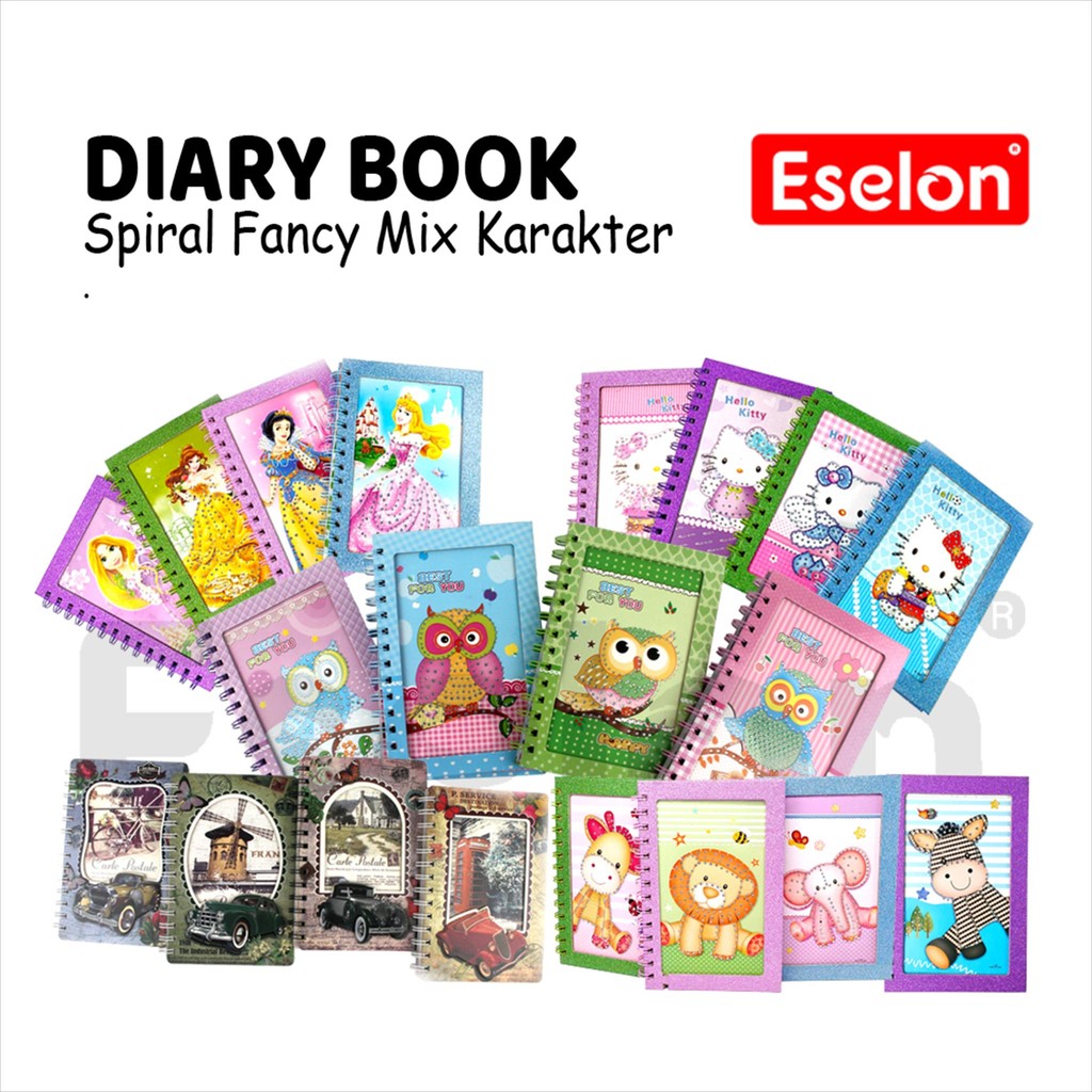 

Notebook Spiral Random / Diary Spiral MIX Karakter / Note book spiral Lucu