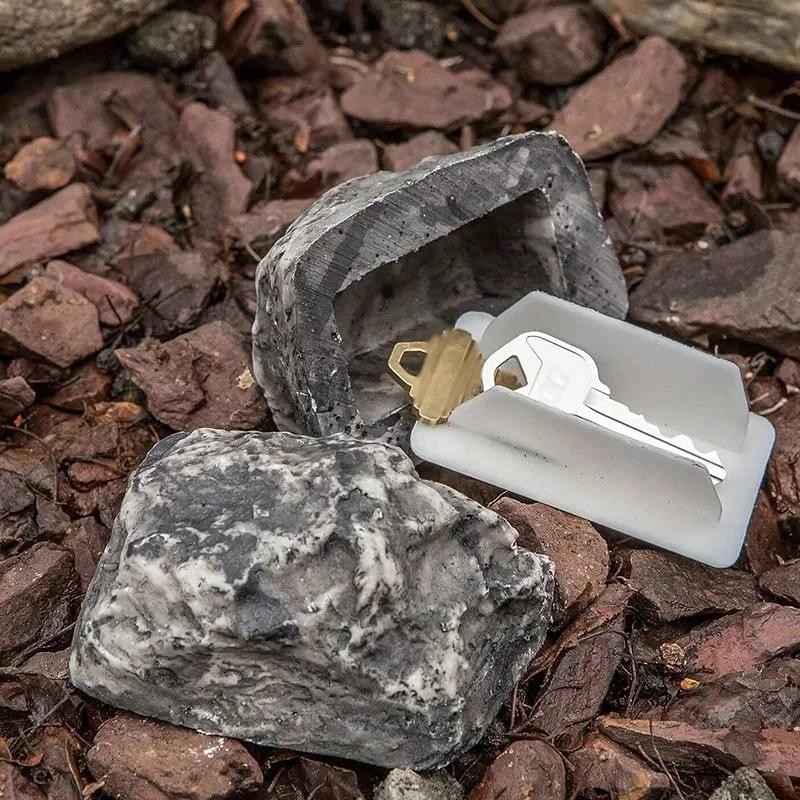 Stone Key Safe, Stone Safe Door Key Safe, Outdoor Courtyard Hidden Door Key Box Simulation Small Sto
