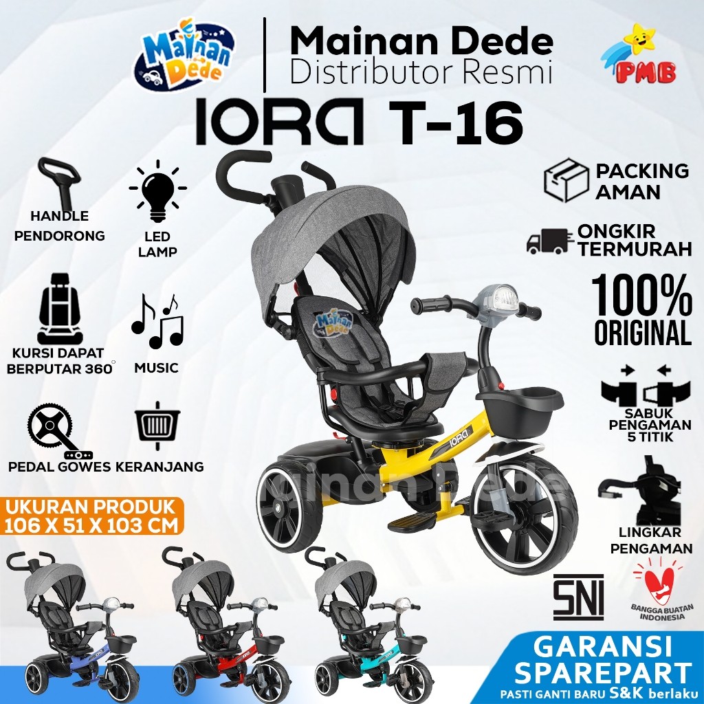 Sepeda Tiga Roda Anak PMB IORA T-16 Tricycle PMB IORA T16 Murah