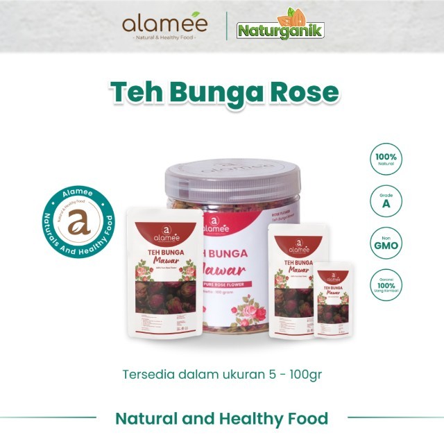 

alamee teh bunga rose menawarkan minuman herbal alami yang meledahkan dan menyegarkan tanpa tanbahan Naturganik