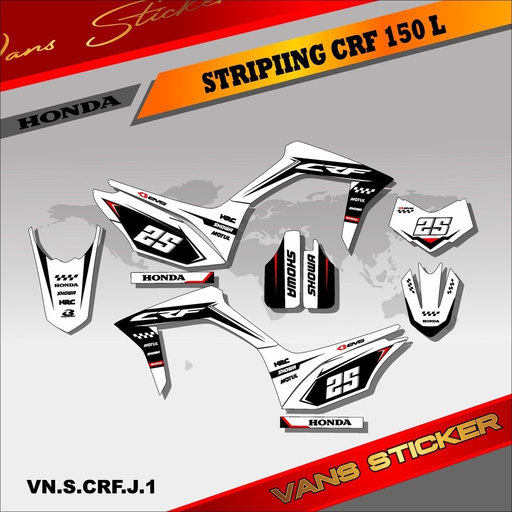 Sticker Striping CRF 150L-lis sticker variasi motor crf 150L