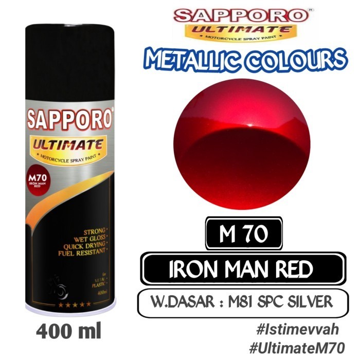 

SAPPORO ULTIMATE M70 IRON MAN RED 400ml Cat Semprot Pylok Pilok Pylox