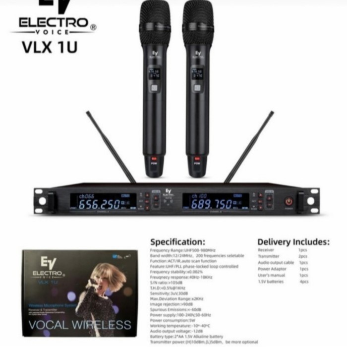 Original Microphone Wireless ELECTROVOICE EV VLX 1U Garansi Resmi