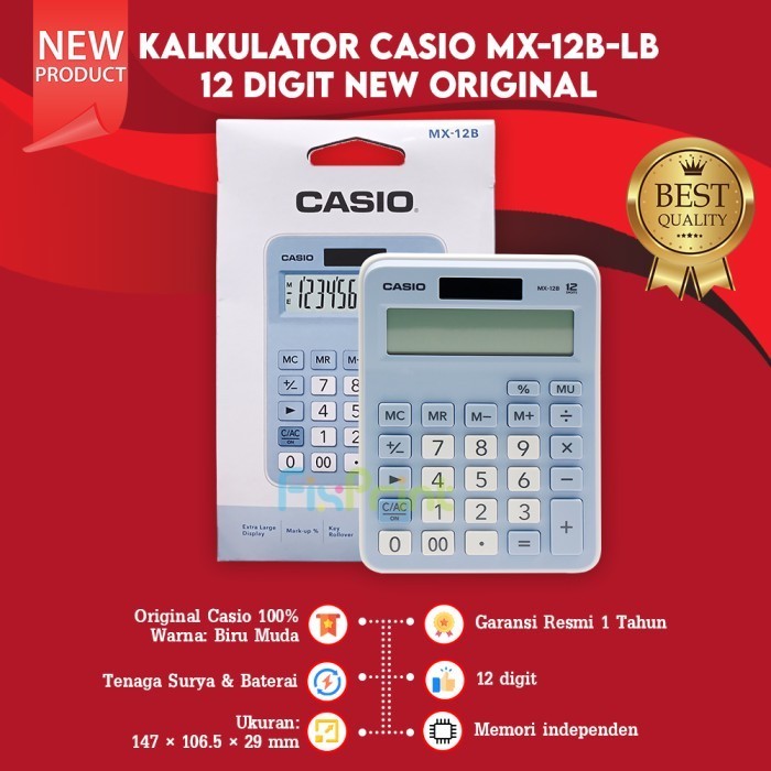 

Calculator Casio MX 12B Desktop Kalkulator 12 Digit New - BLACK