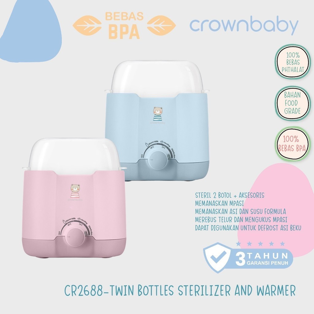 Sterilizer Botol Bayi Crown CR 2688 - Sterilisasi Uap Praktis