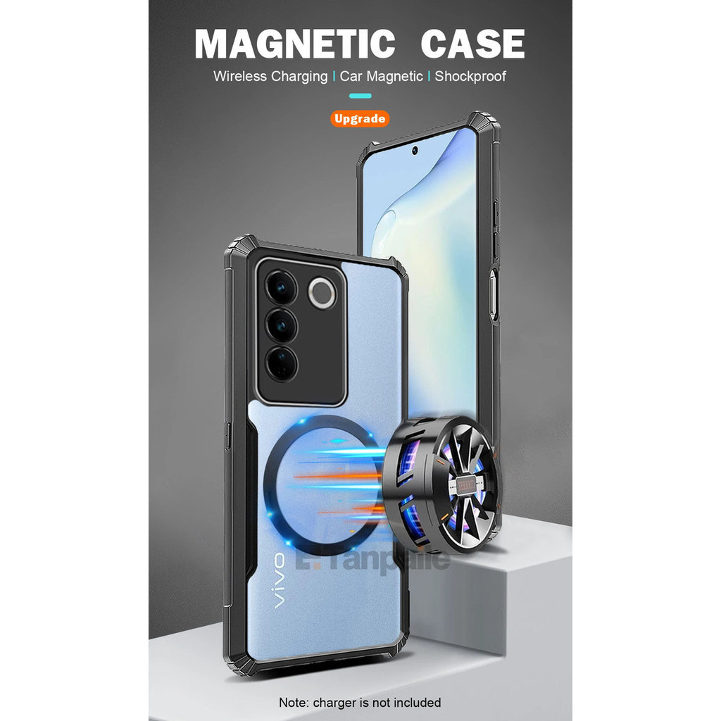 Case Vivo V27 V27E MAGSAFE Beatle KORI Series Bumper Magnetic Armor Fuze Transparan Clear Armor