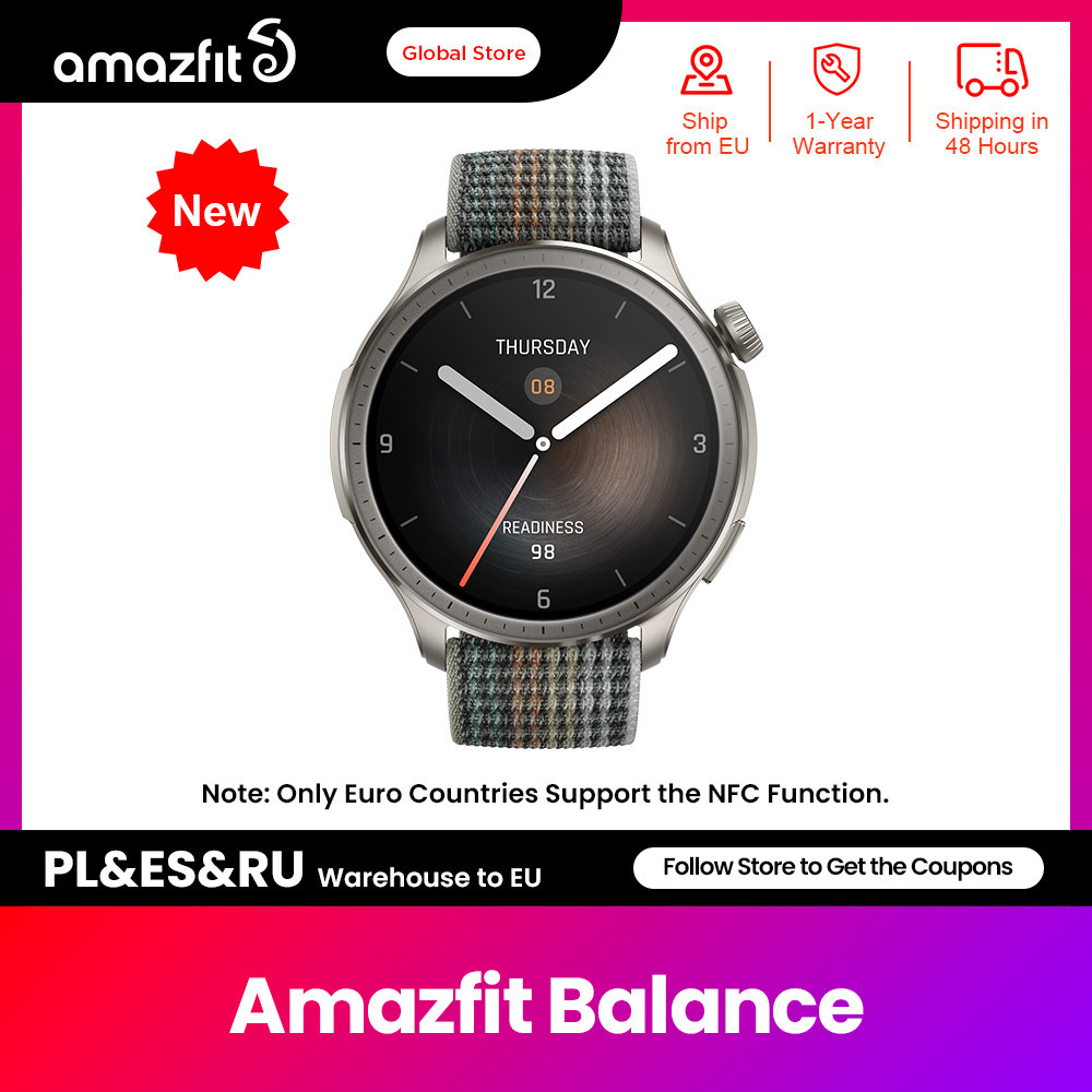 New Global Amazfit Balance Smart Watch 1.5" HD AMOLED Display Dual-band GPS Bluetooth Phone Calls Al