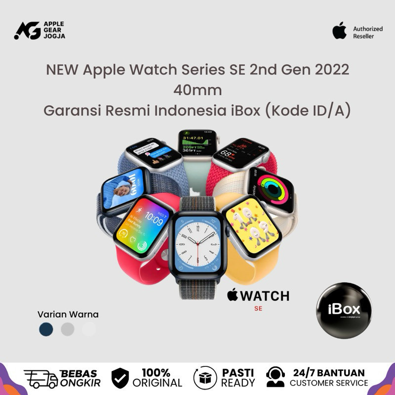 (iBox) Apple Watch iWatch Series SE Gen 2 2022 40mm Garansi Resmi Indonesia