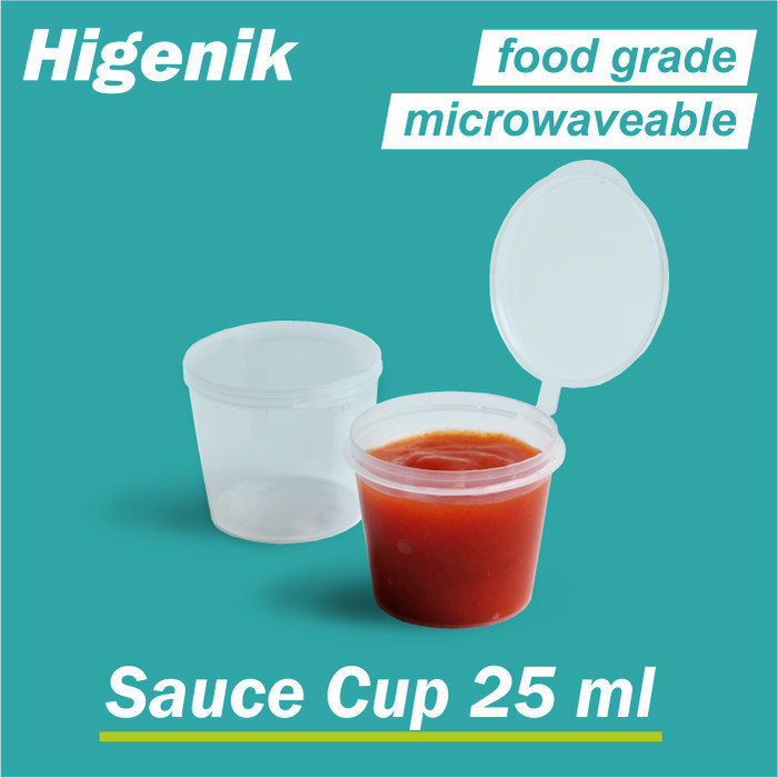 Cup Sauce 25 ml Dengan Tutup / Cup Saos Sambal Tempat Saus / Cup Slime
