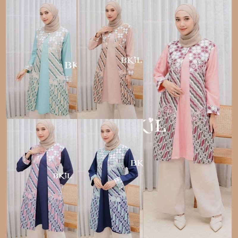 Tunik Batik (GMBATIK) - Benang Raja Baju Batik Wanita Modern Tunik Bolero Ready Seragam/ BATIK NASIO