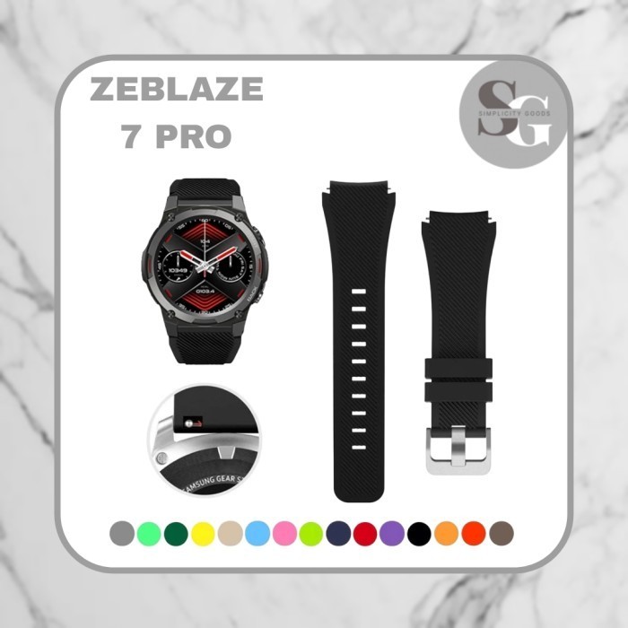 STRAP ZEBLAZE 7 PRO SMARTWATCH MODEL S3 SILICONE TALI JAM TANGAN 22MM