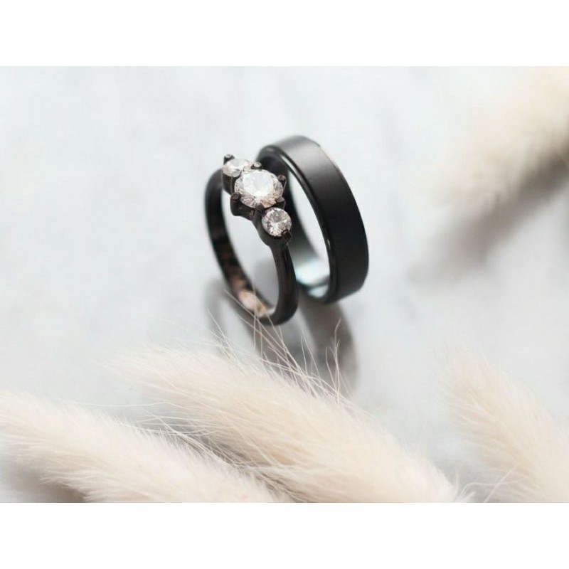Cincin perak lapis rhodium cincin couple perak warna hitam cincin hitam couple murah swalayanperak
