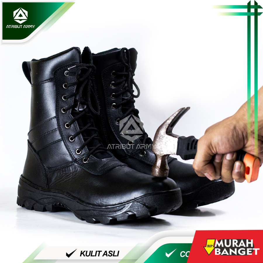 Sepatu pdh- [KULIT ASLI UJUNG BESI] SEPATU PDL TNI SAFETY KULIT ASLI UJUNG BESI SEPATU PDL TNI AD SA