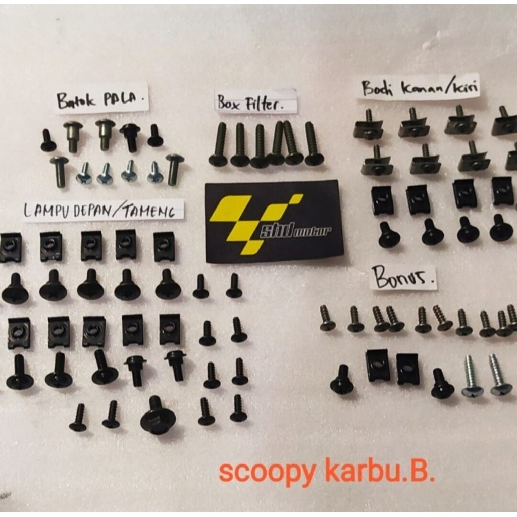 NEW baut full body Honda Scoopy Karbu/baut lengkap set body Scoopy lama karbu