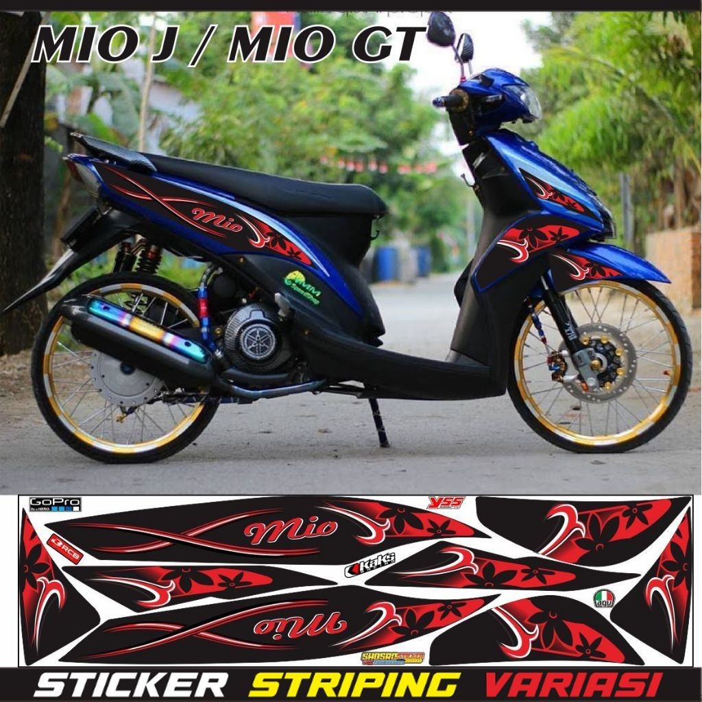 VARIASI Striping MOTOR mio GT / STRIPING VARIASI stiker mio GT / variasi striping MIO J STRIPING STI