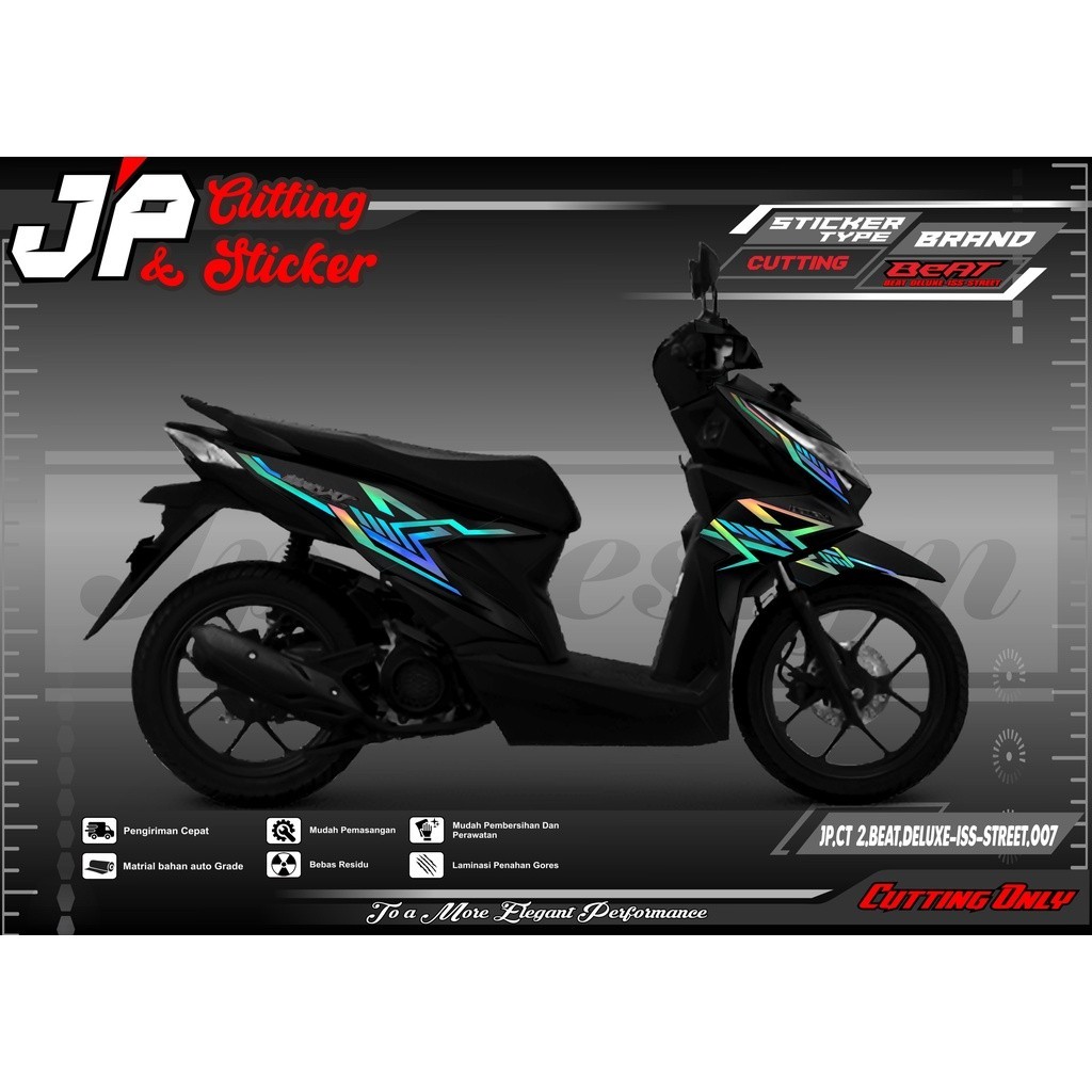 Sticker CUTTING BEAT DELUXE/STREEET - Stiker Striping Cutting Body HONDA BEAT DELUXE-ISS-STREET 2020