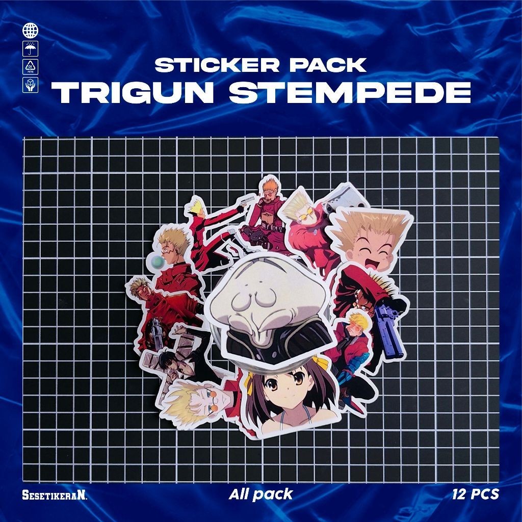 

COD✨ Sesetikeran Pack Anime Trigun Lucu Sticker Cute Keren Untuk Koper Laptop Skateboard