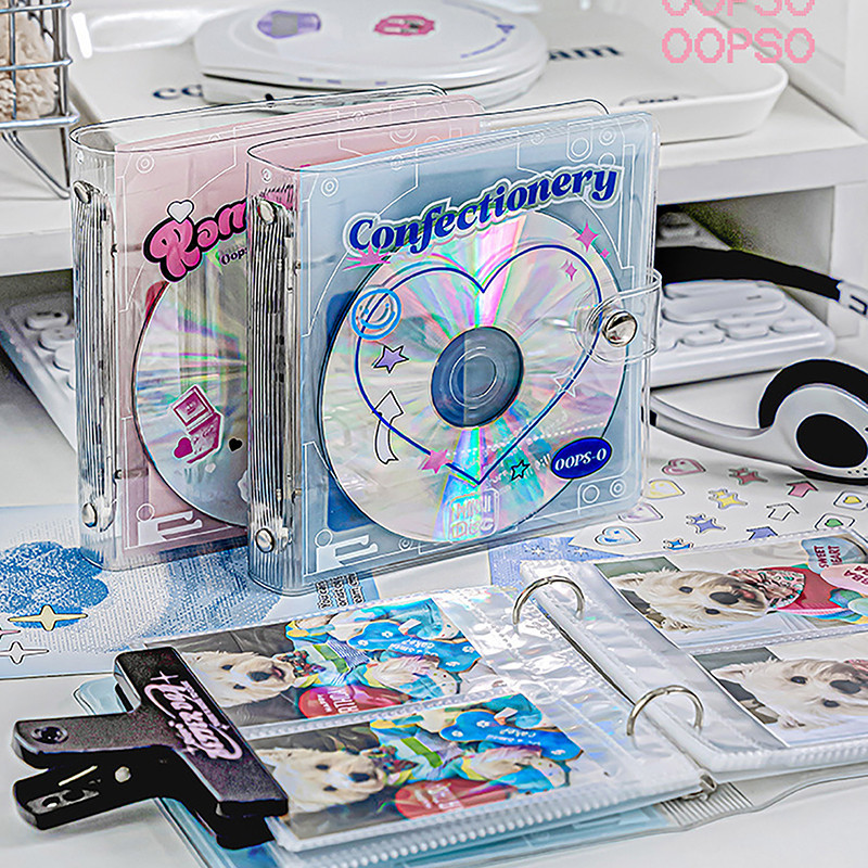 

Loose-leaf Vintage CD Record Album Korean Idol Photocards Storage Collect Book Cards Holder Diary Agenda Planner Card Organizer
