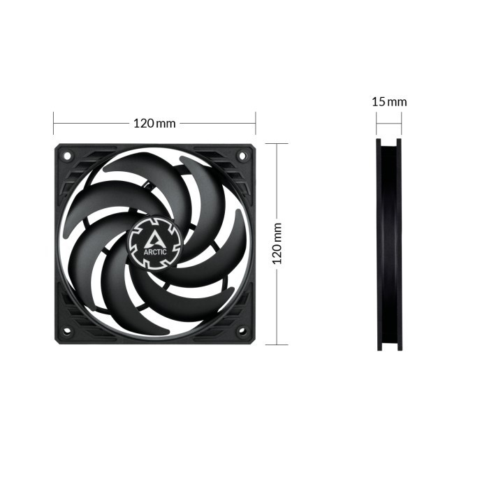 Arctic P12 Slim PWM PST 12CM Value Pack Case Fan 3 Pack