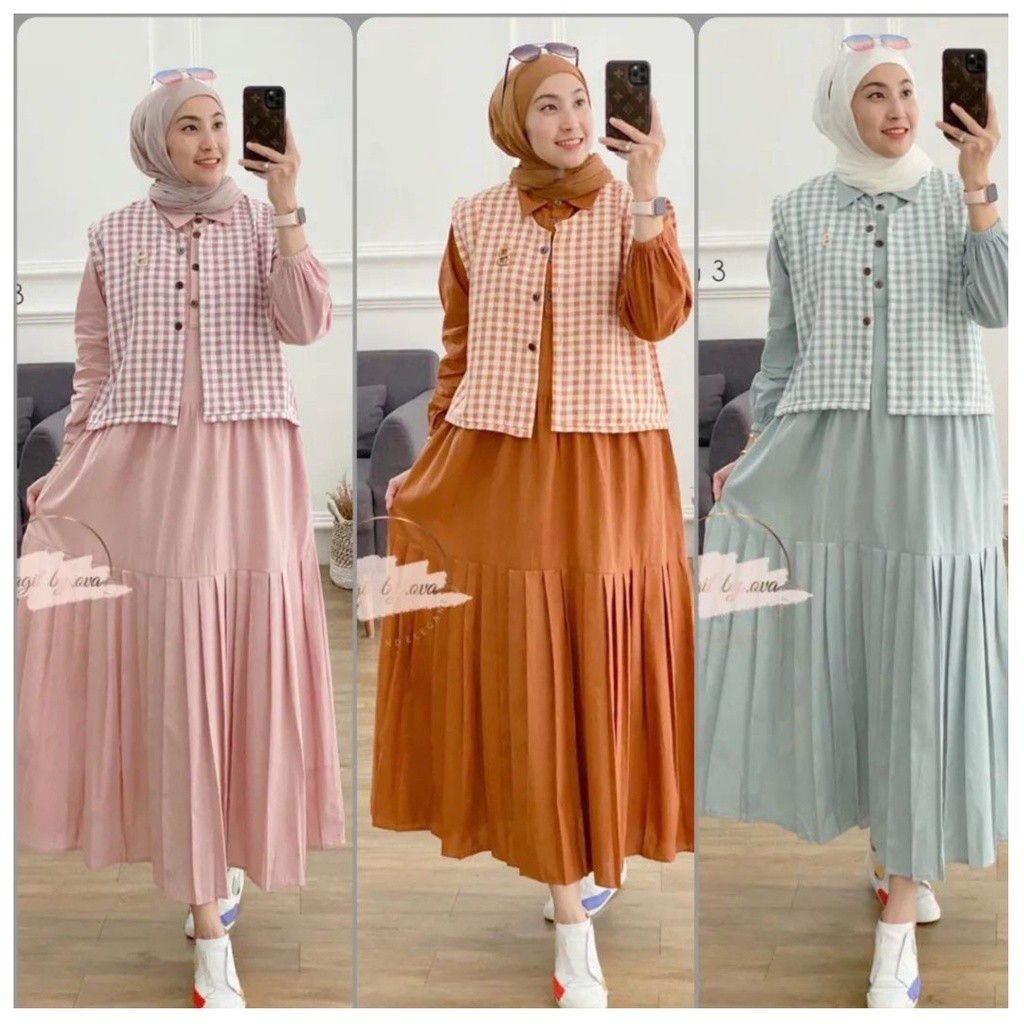 rania midi dress / midi dress muslim / midi dress terbaru 2023 kekinian / dress maxi muslim / dress 